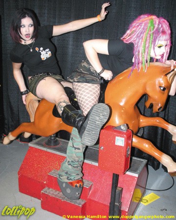 The Lollipop Girls at Gothicfest, horsing around. (Sorry, couldn't resist.) | Photo by Vanessa Hamilton