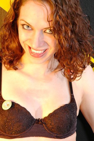 Marissa shows off her buttons. And she's wearing a Lollipop button too. | Photo by Lew