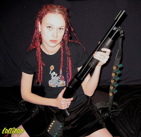 Jennifer poses in her Frolicking Foamies shirt with a few of her favorite things.