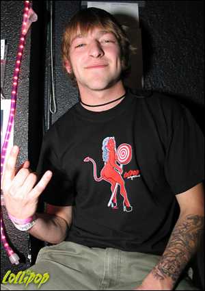 Andrew workin' the Lollipop booth at the New England Metal and Hardcore Festival 2004. | Photo by Bruce Bettis