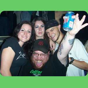 Noel of Inertia Entertainment, Adrian 'The Energizer' Bromley,Alex of Rip N' Tear magazine and Metal Erin @ ARCH ENEMY in Toronto